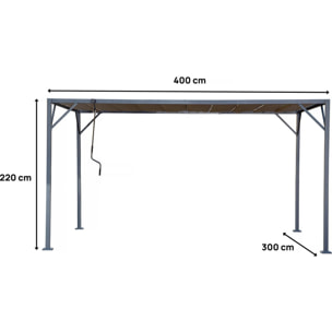 Pergola bioclimatique en tissu "Lodge" 3 x 4 m - Taupe