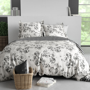 Parure housse de couette 3pcs 100% coton 57 fils ornella