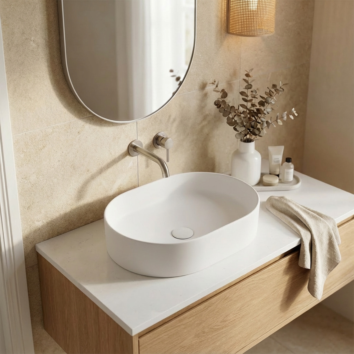 Vasque à poser ovale 50 x 36,5 x 12 cm sans trop-plein blanc mat PixL (CEPX5037WM)