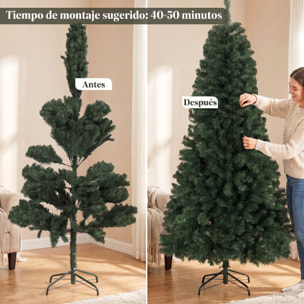 Árbol de Navidad Artificial Ø98x200 cm, Árbol de Navidad, Pícea Abeto Artificial con 1000 Ramas Articuladas, Base Plegable, Fácil de Montar, Decoración para Hogar, Oficina, Fiestas