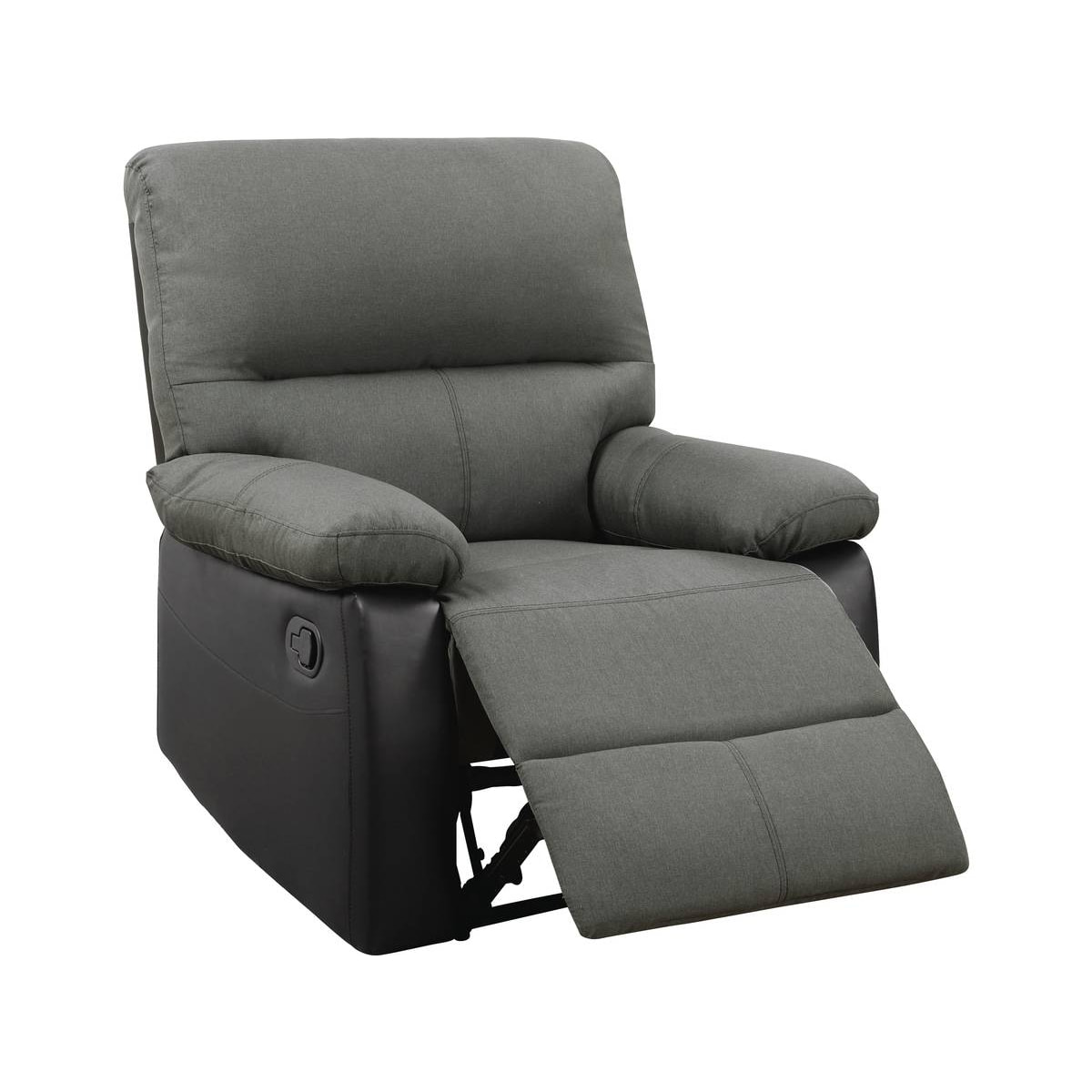 Fauteuil relax "Lincoln" - 90 x 89 x 103 cm - Noir/Gris foncé