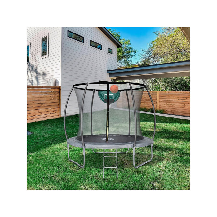 Trampoline avec filet intérieur "jumper" - Ø 4,25 m - Gris