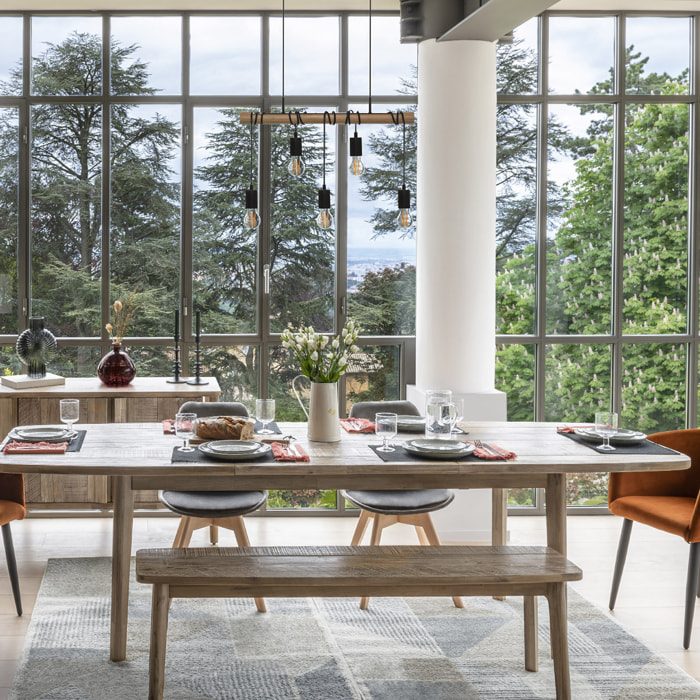 Suspension "Jake" métal noir H120cm