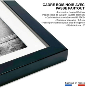 Affiche photo ma provence Affiche + cadre en bois - Noir