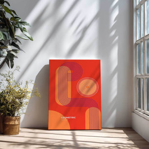 Tableau géométrique violet lignes rétro Toile imprimée