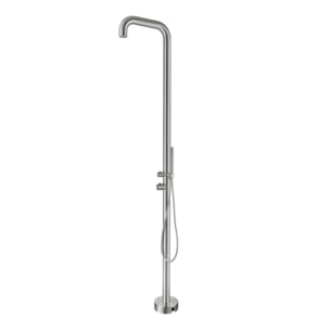 Douche extérieure inox 316L, eau chaude/froide, douchette à main, inox brossé (TS1013)