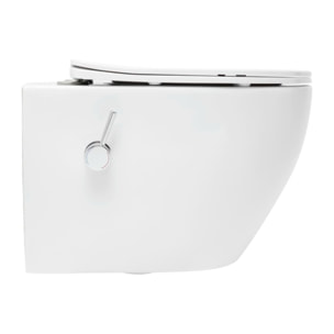 Fusion WC japonais suspendu sans bride, chasse d'eau Vortex + abattant SoftClose, blanc (SATFUS11BFC)