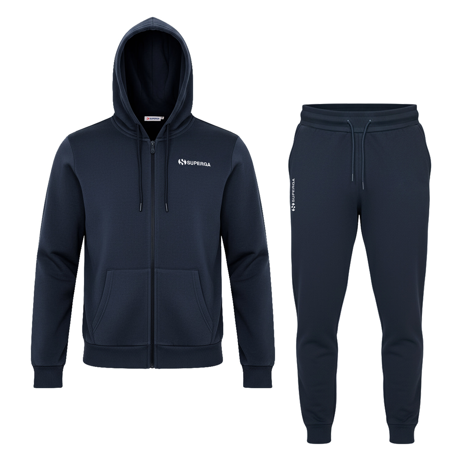 Tuta Uomo SUPERGA Cotone Felpato Full Zip Cappuccio