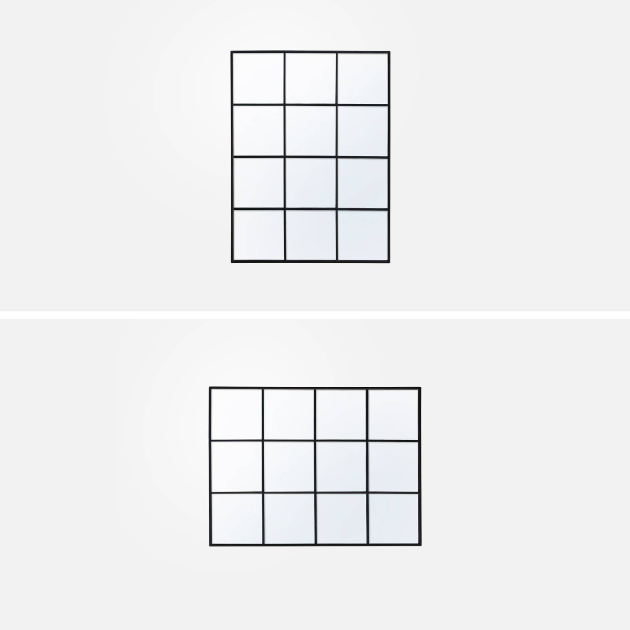 Miroir rectangulaire industriel acier noir - 60 x 80 x 2.5 cm - Terry