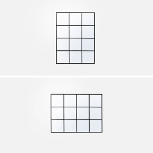 Miroir rectangulaire industriel acier noir - 60 x 80 x 2.5 cm - Terry