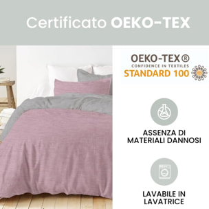 Parure copripiumino matrimoniale in flanella di cotone caldo e morbido, set sacco copripiumino con federe double face, tessuto tinto filo traspirante e resistente, ideale per inverno, comfort avvolgente, facile da lavare e durevole