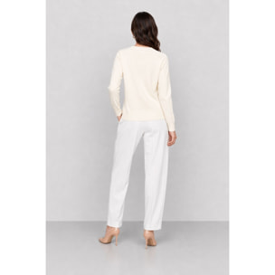 Kocca - Maglia da donna con scollo a V e dettagli in pizzo Donna