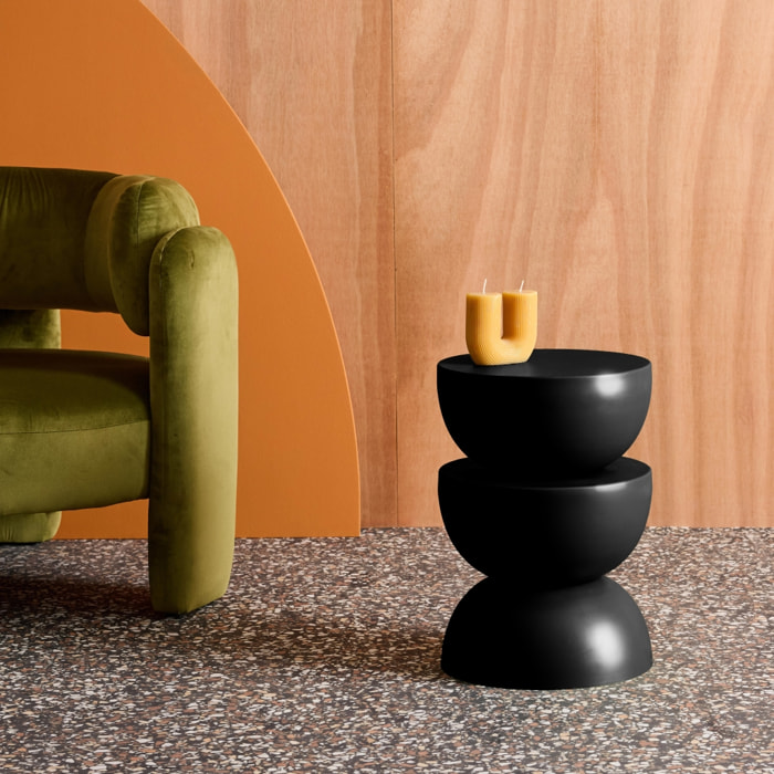 Table d'appoint, bout de canapé, table de chevet métal Ø32 x H46,5cm COUMBA