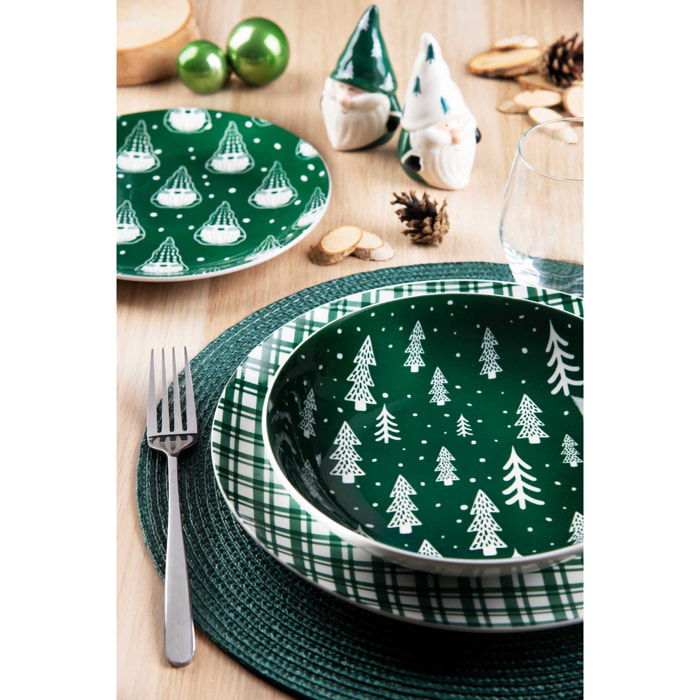 Service de Table 18 pièces Excelsa - Green Winter, Porcelaine Verte