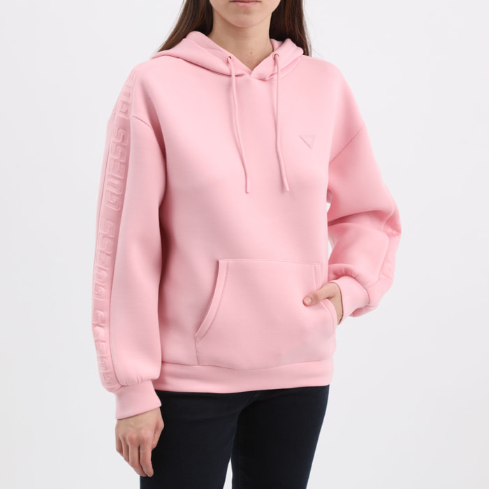 Sweat à capuche Brenda - logo - rose clair