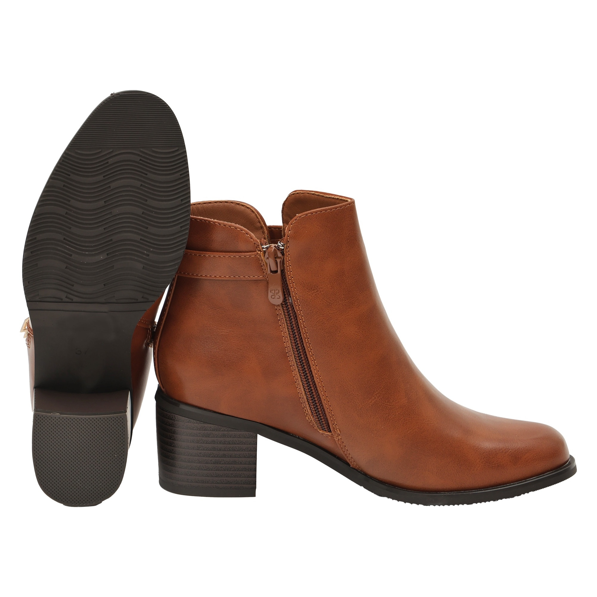 Stivaletti in pelle con tacco comodo