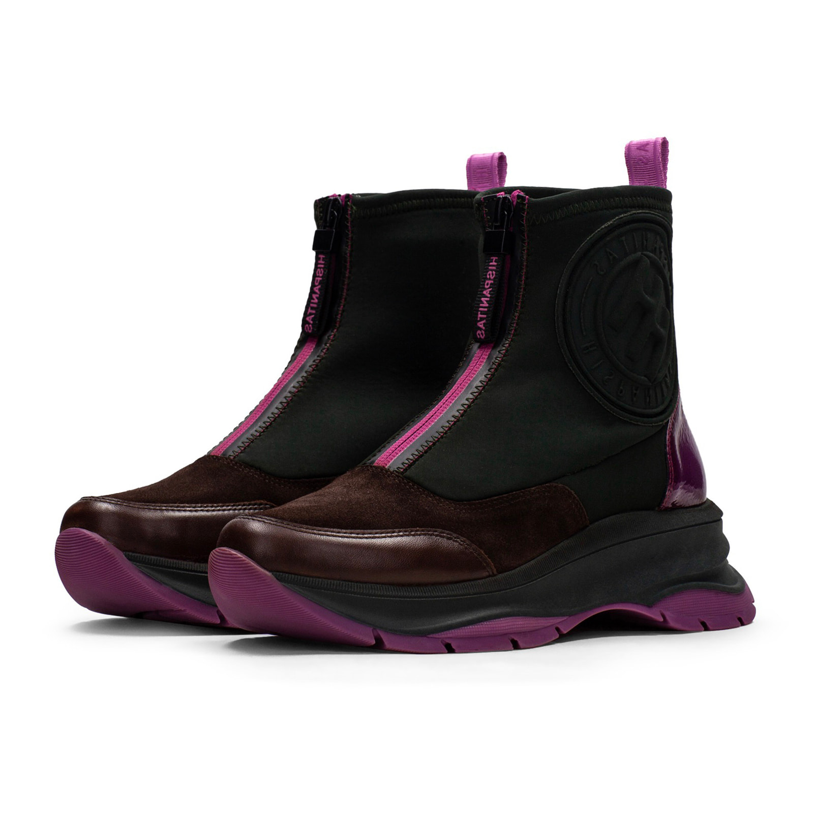 Botin sport Alaska Verde marrón magenta 4,5 cm