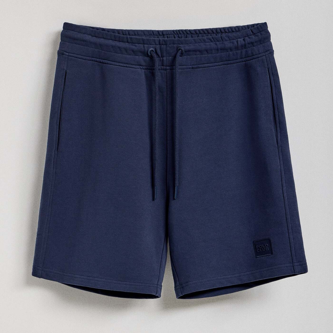 Bermuda Jonas in cotone blu marino relaxed fit con toppa in twill in gomma Polo Club