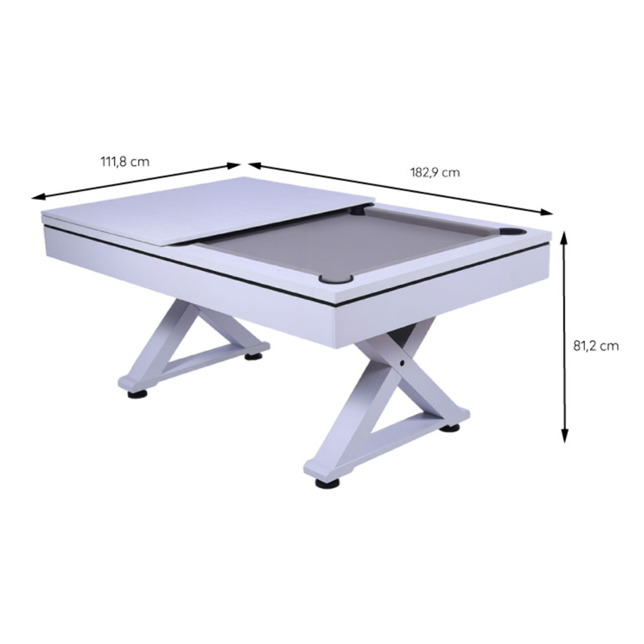 Table multi-jeux ping-pong et billard en bois blanc ARIZONA