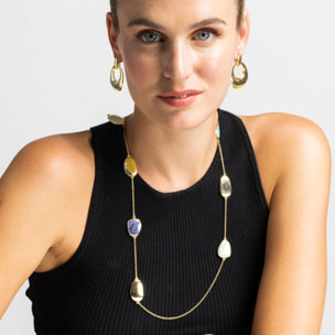 Collar con Lacado Azul acabado oro 18k