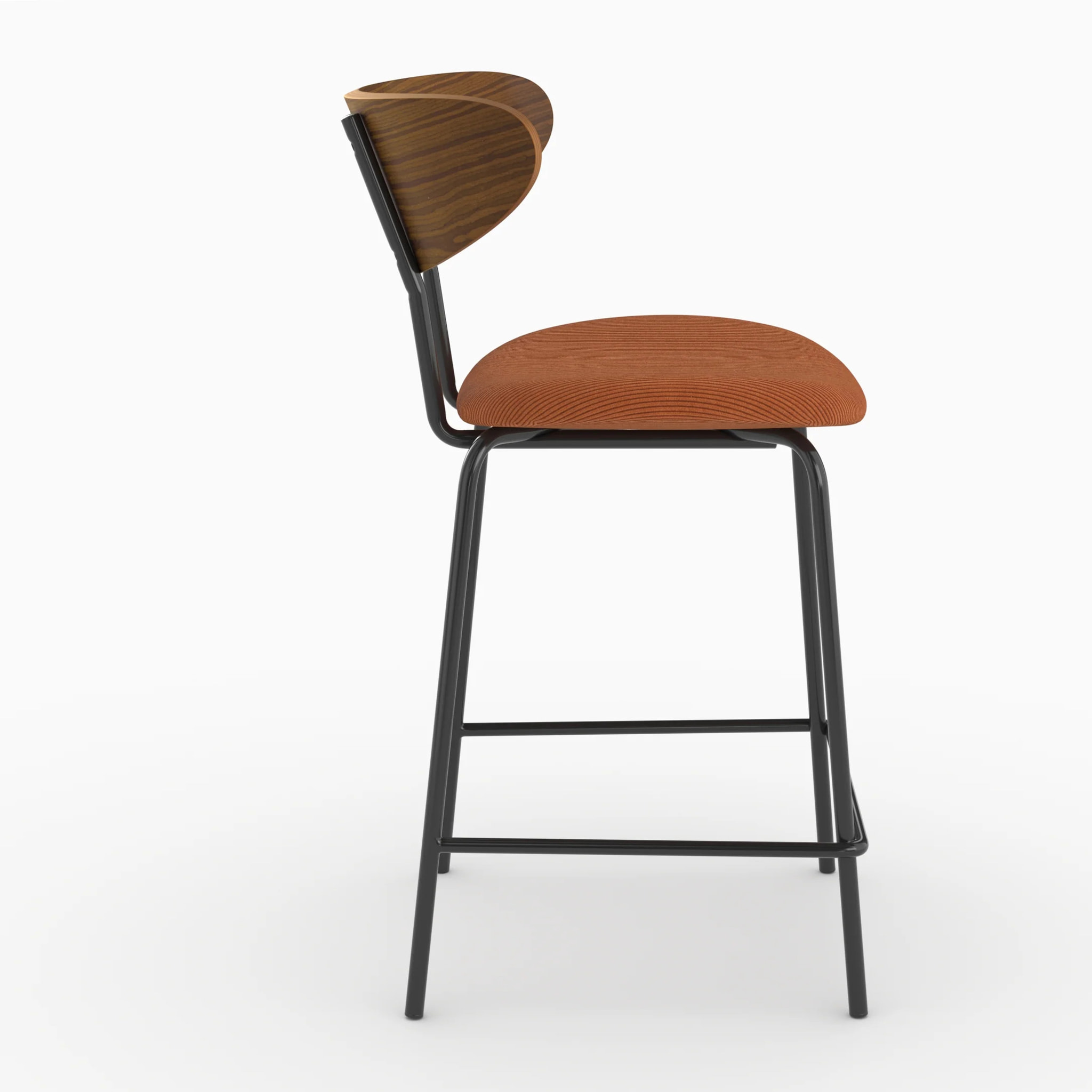 Lot de 2 chaises pour îlot central, velours côtelé terracotta 64.5 cm - Jade