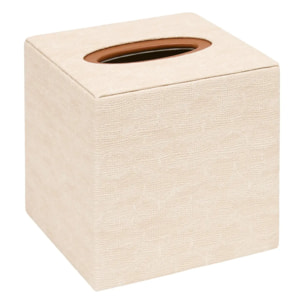 Boîte à mouchoirs Whisky carrée 14x14cm beige
