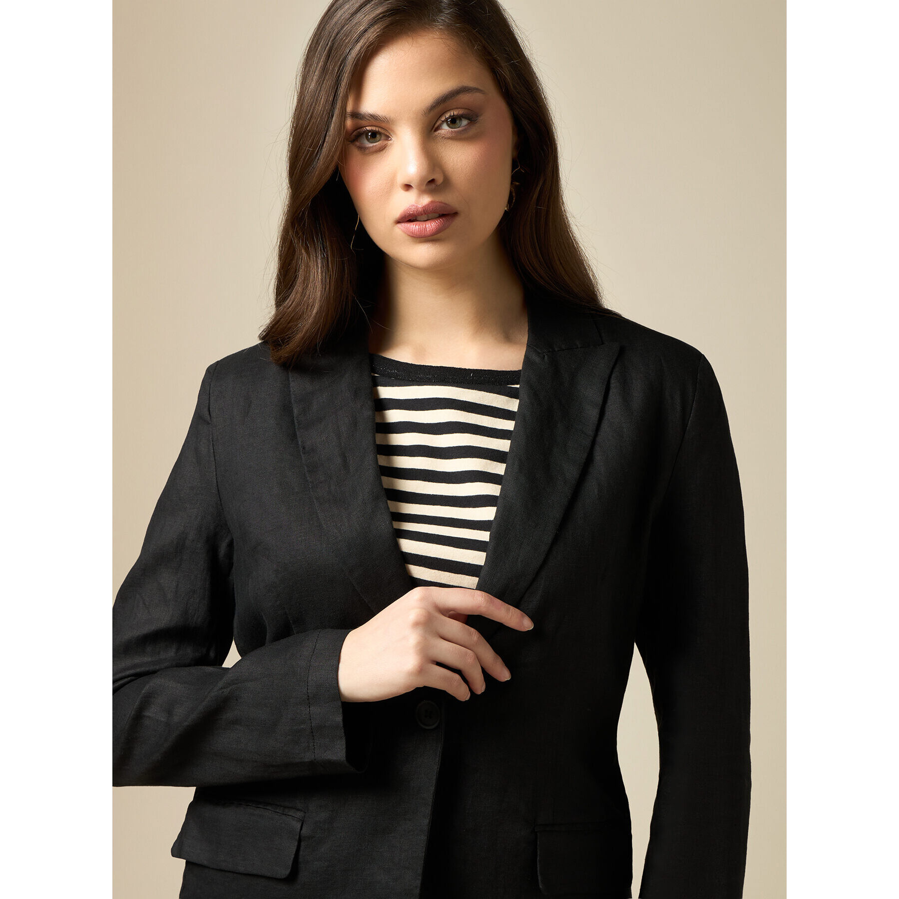 Oltre - Blazer in puro lino - Nero