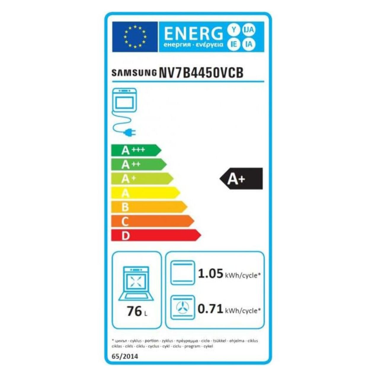 Four encastrable fonction vapeur SAMSUNG NV7B4450VCB