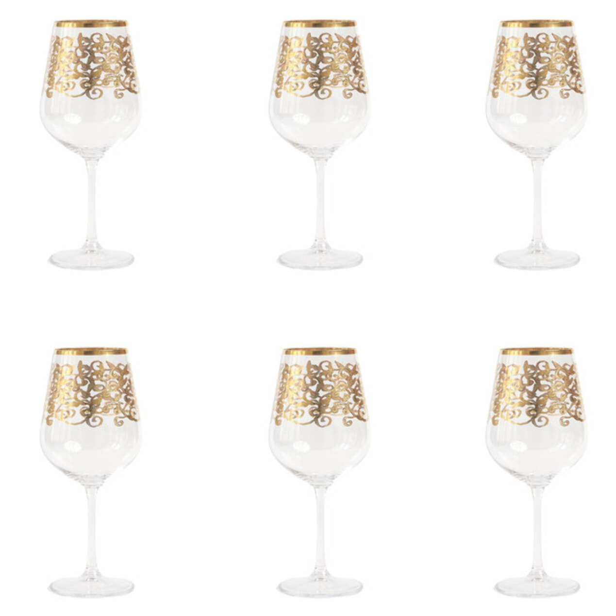 Set 6 calici da vino Gold Barocco