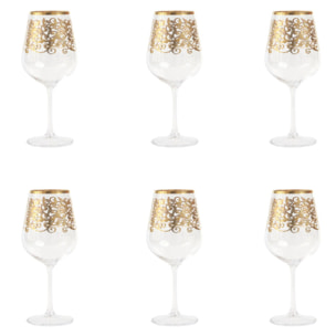 Set 6 calici da vino Gold Barocco