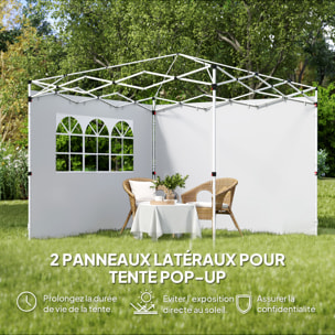 Parois latérales pour tonnelle 3x3m avec fenêtre polyester blanc