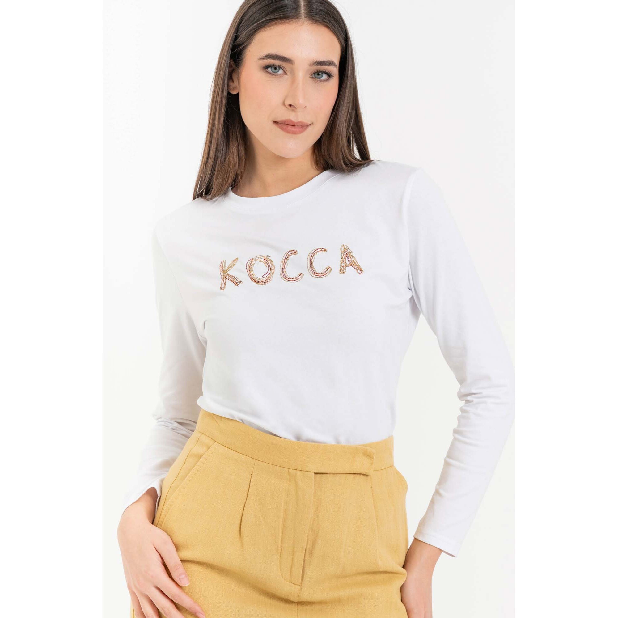 Kocca - T-shirt a maniche lunghe da donna in cotone con logo Donna