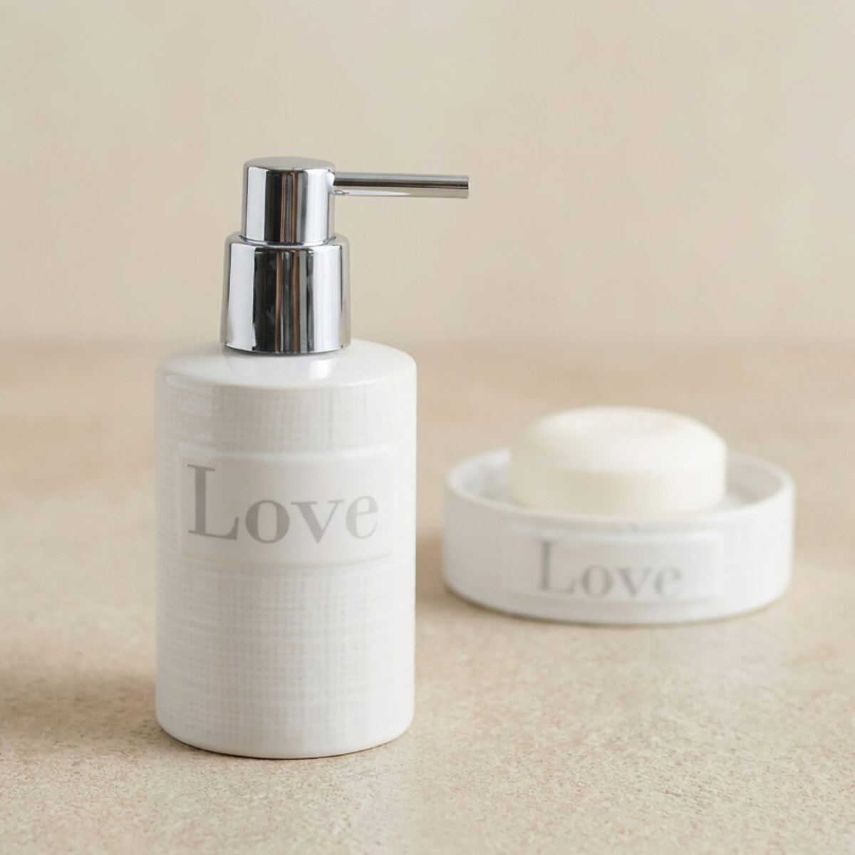 Porte Savon Céramique LOVE Blanc MSV