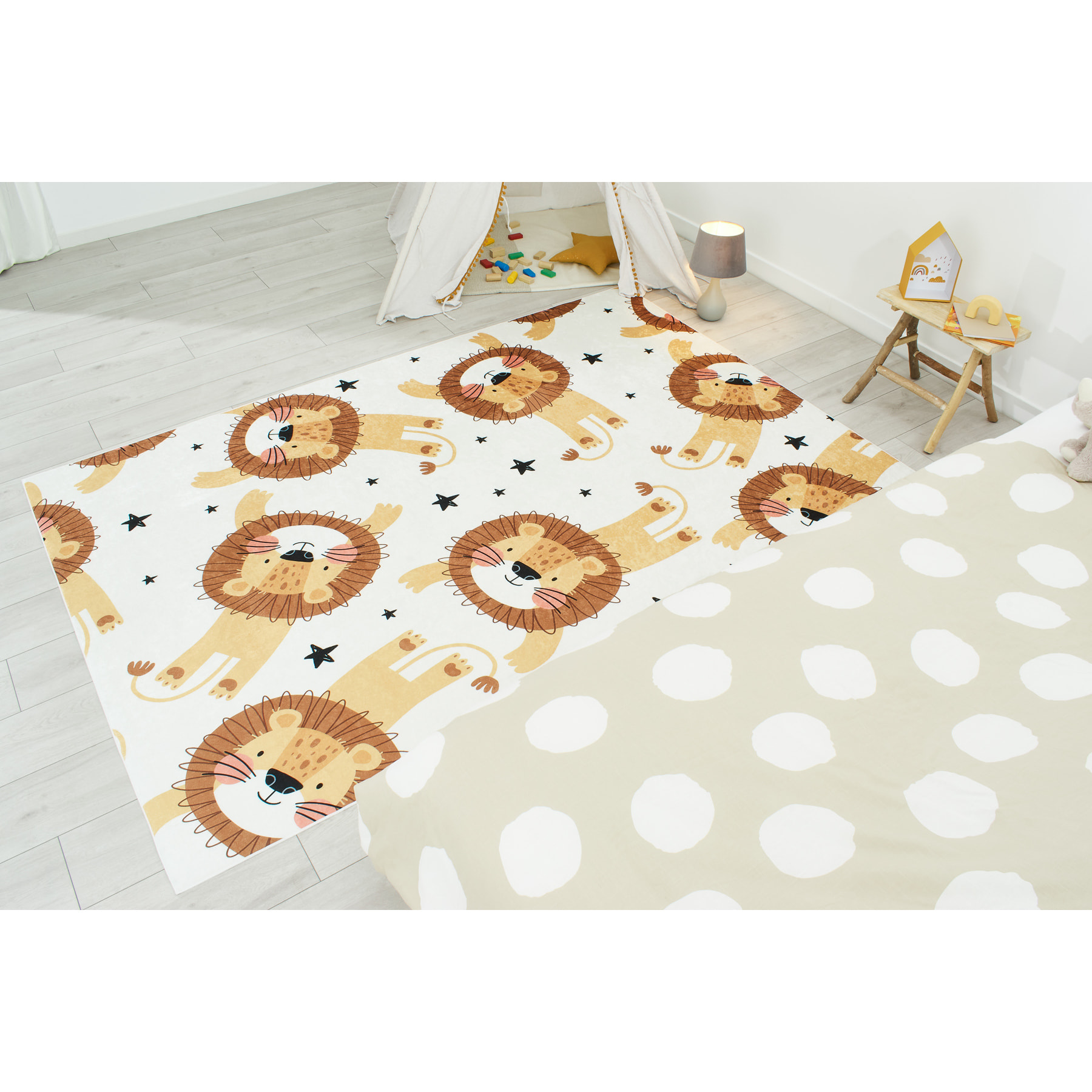 HAPPY - Tapis enfant motif Lion