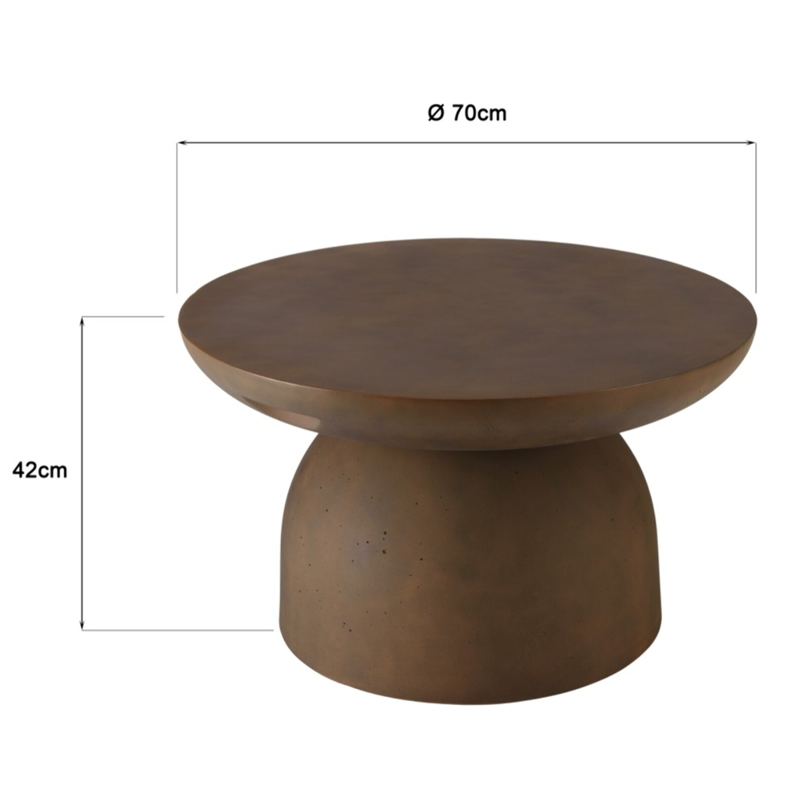 NESTOR - Table basse ronde en béton marron D70cm