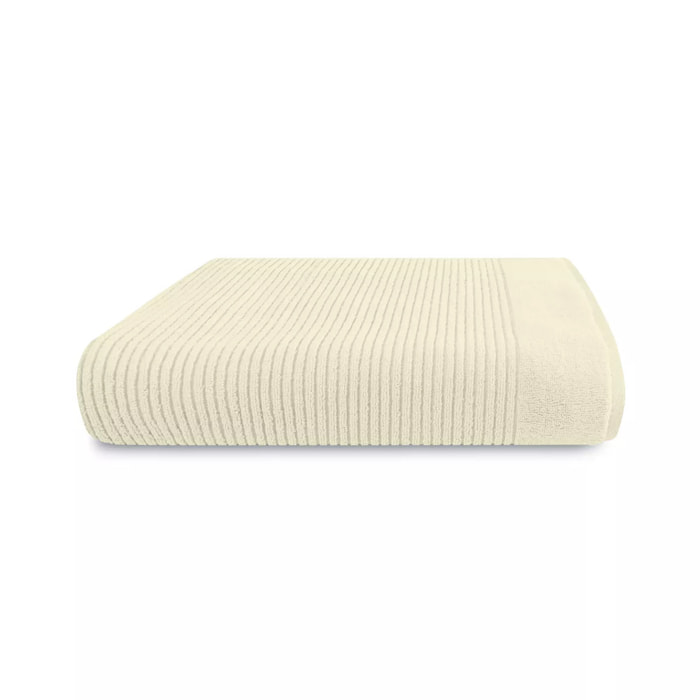 Drap de douche pur coton 560 g/m² uni ecru Vitae blanc casse