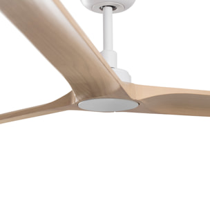 HEYWOOD M Ventilateur blanc/bois clair DC