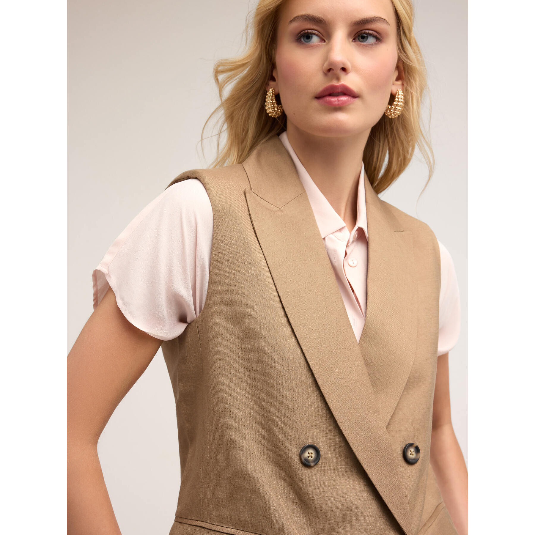 Motivi - Camisa poncho - Rosa cipria