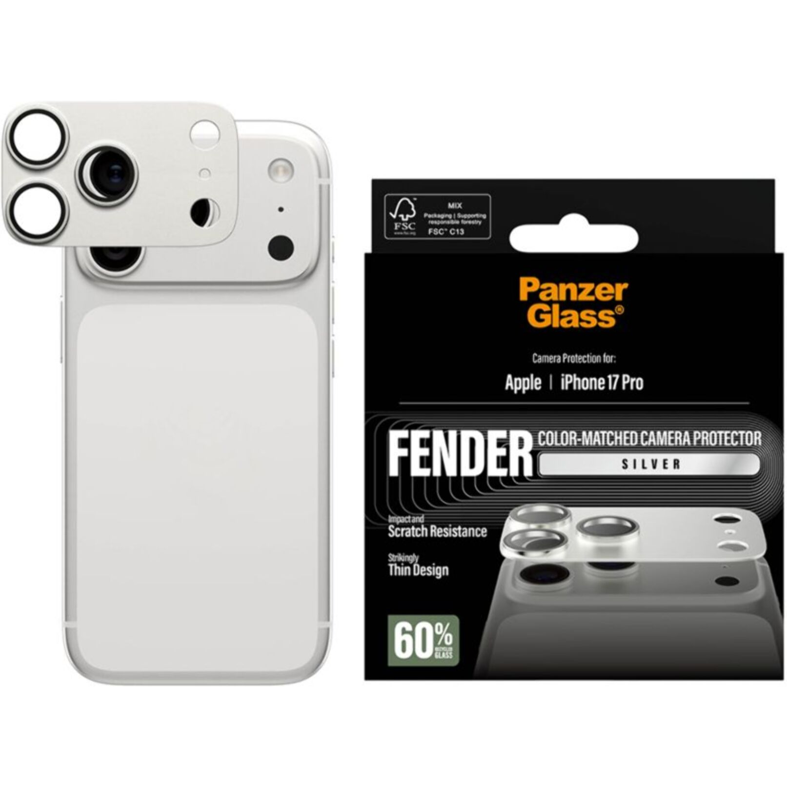 Protège objectif PANZERGLASS iPhone 17 Pro protège objectif Silver