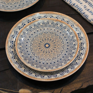 Lot de 6 assiettes plates en porcelaine 27cm BYZANCE