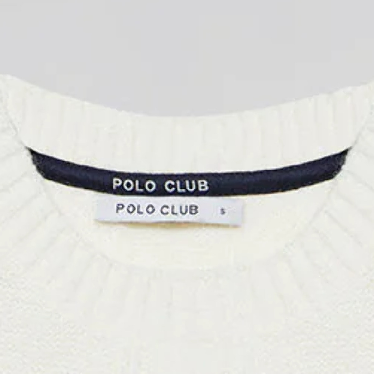 Jersey beige trenzado de cuello redondo con detalle en la manga Polo Club