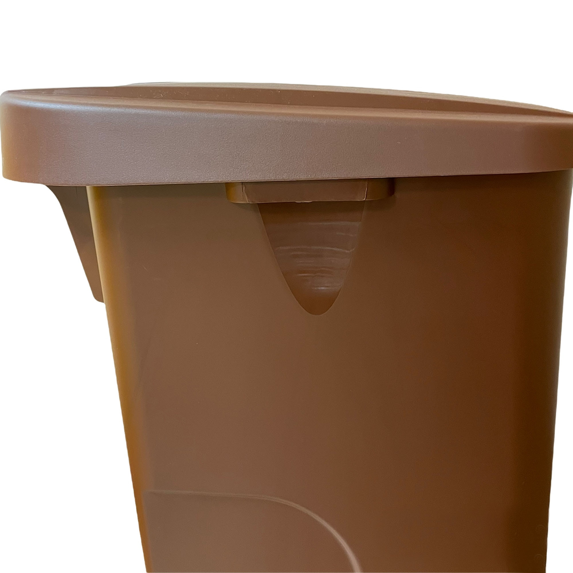 Contenedor - cubo de basura wellhome reciclo 110 litros,color marrón cerrado con tapa, ideal para reciclaje de residuos orgánicos, con ruedas
