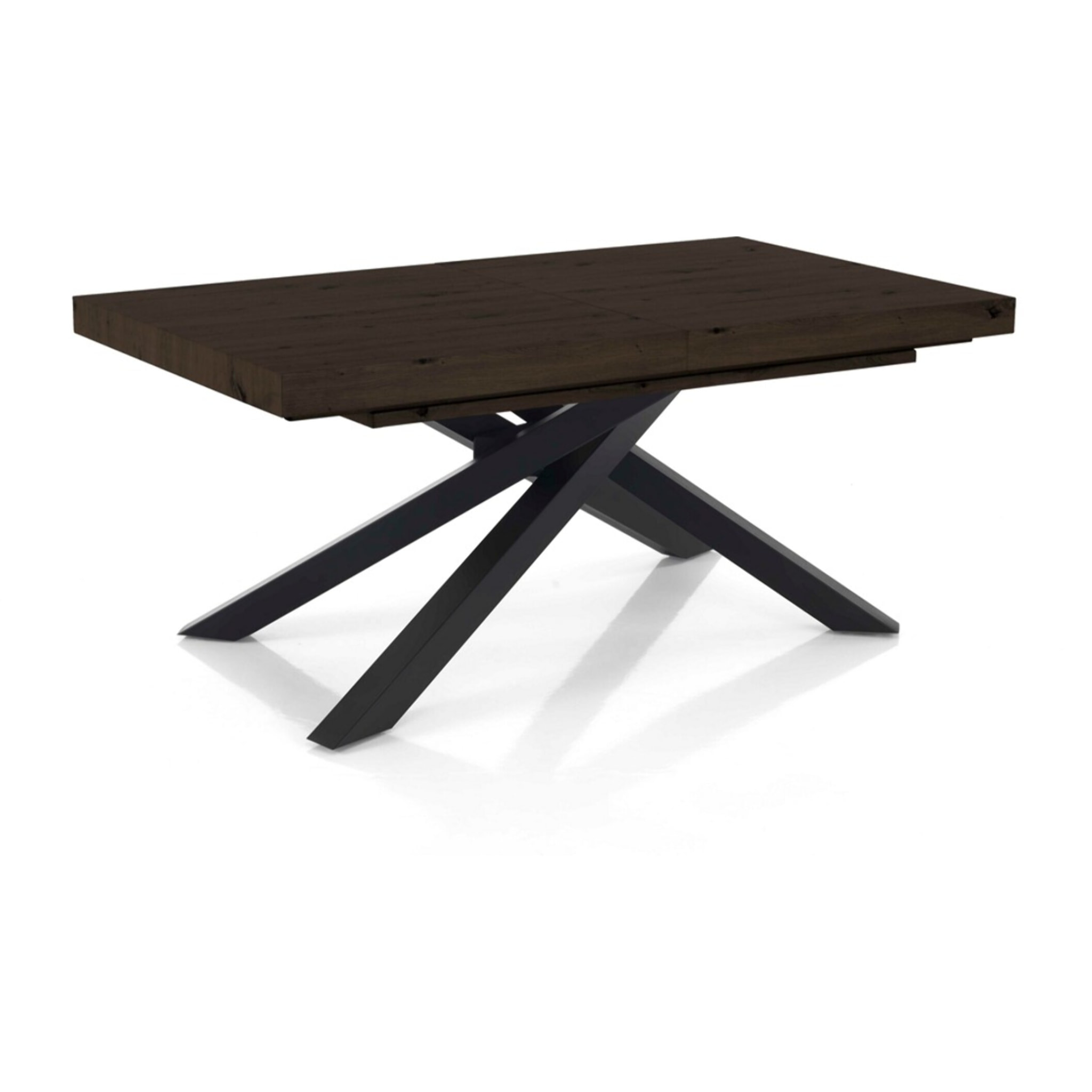 Table à manger extensible Tomasucci HELT, en MDF finition noyer, 90 × 160 × 75,5 cm