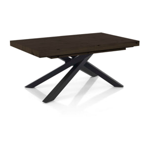 Table à manger extensible Tomasucci HELT, en MDF finition noyer, 90 × 160 × 75,5 cm