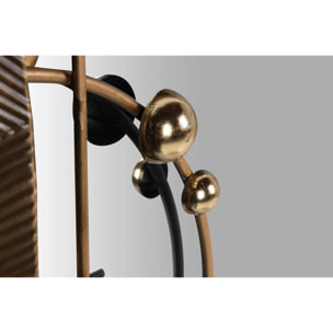 Adorno Pared Metal Espejo Marron Dorado 94x8x70 Cm