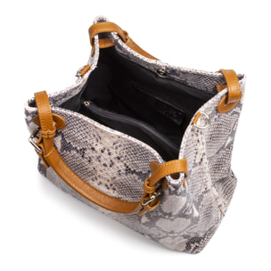 Emanuela Borsa tote Donna.Pelle autentica Camoscio Python Dollaro