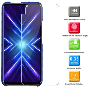 Pack IBROZ Honor 9x Coque Silicone bleu