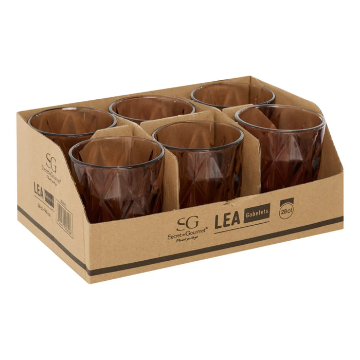 Lot de 6 Gobelets Lea rose moyen D8,1xH10cm