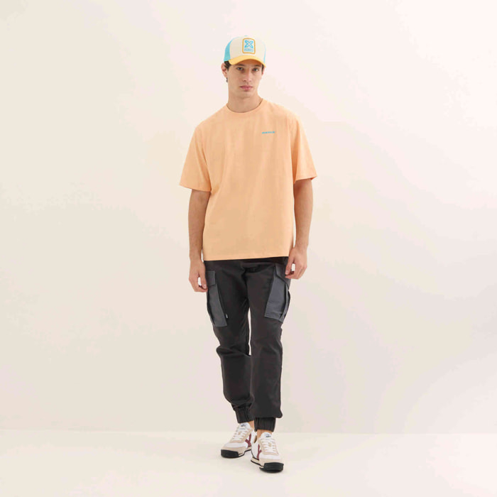 Camiseta Estilo Urbano Oversize Algodón Orgánico Albaricoque STREETWEAR T-SHIRT APRICOT