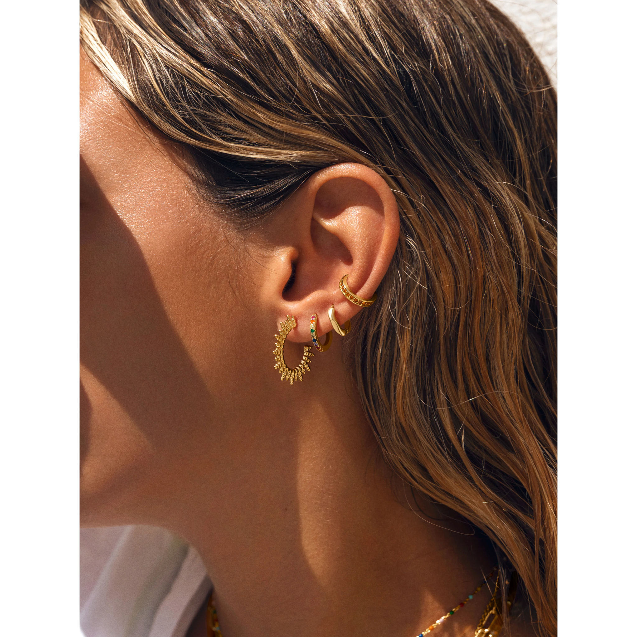 Orecchino L Colors Argento Placcato Oro